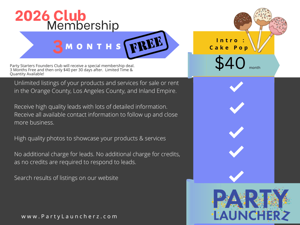 2026 Partylauncherz Club Membership for Vendors